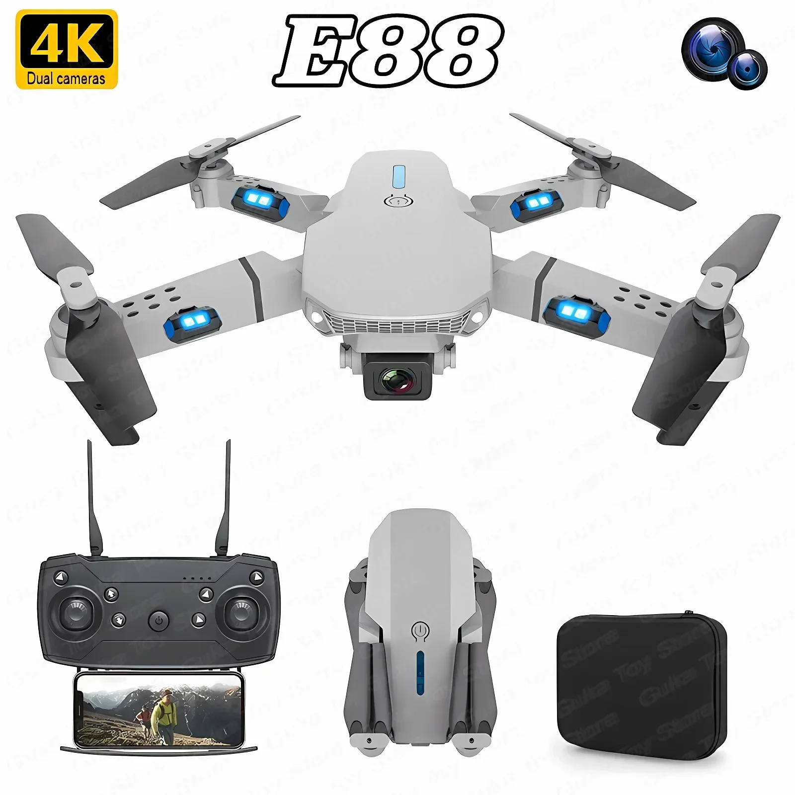 Drone E88Pro Rc 4K - E88 pro wifi fpv drone grande