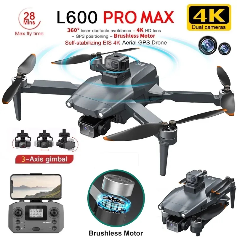 Drone E88Pro Rc 4K - L600 pro max gps drone profissional