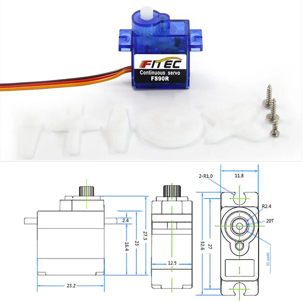 Feetech mini fs90r micro servo - Rc Car Servo avaliação e preço