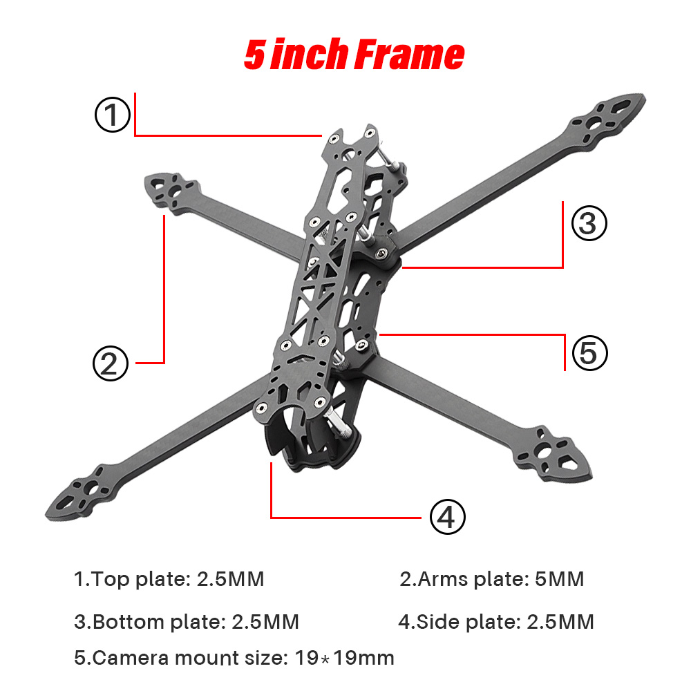 Mark4 5 polegadas FPV Racing D - Carbon Fiber Drone Arm avaliação e preço