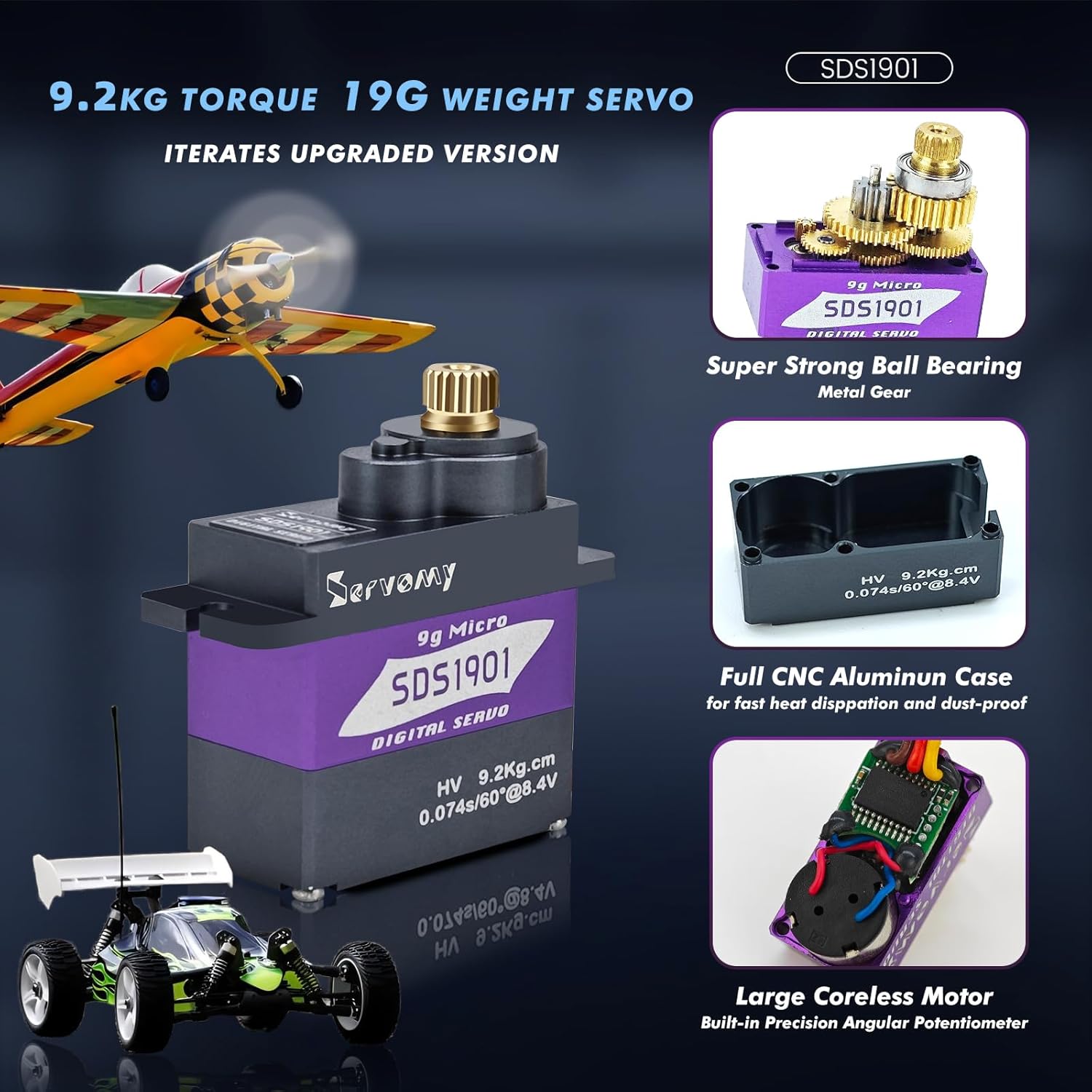 SERVOMY-SDS1901 Digital 9G Mic - Rc Car Servo avaliação e preço
